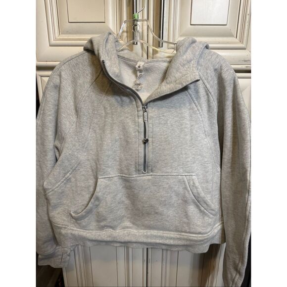 Lululemon Women's Scuba Oversized Half Zip Hoodie Heathered Light Grey Size M/L - Picture 15 of 15